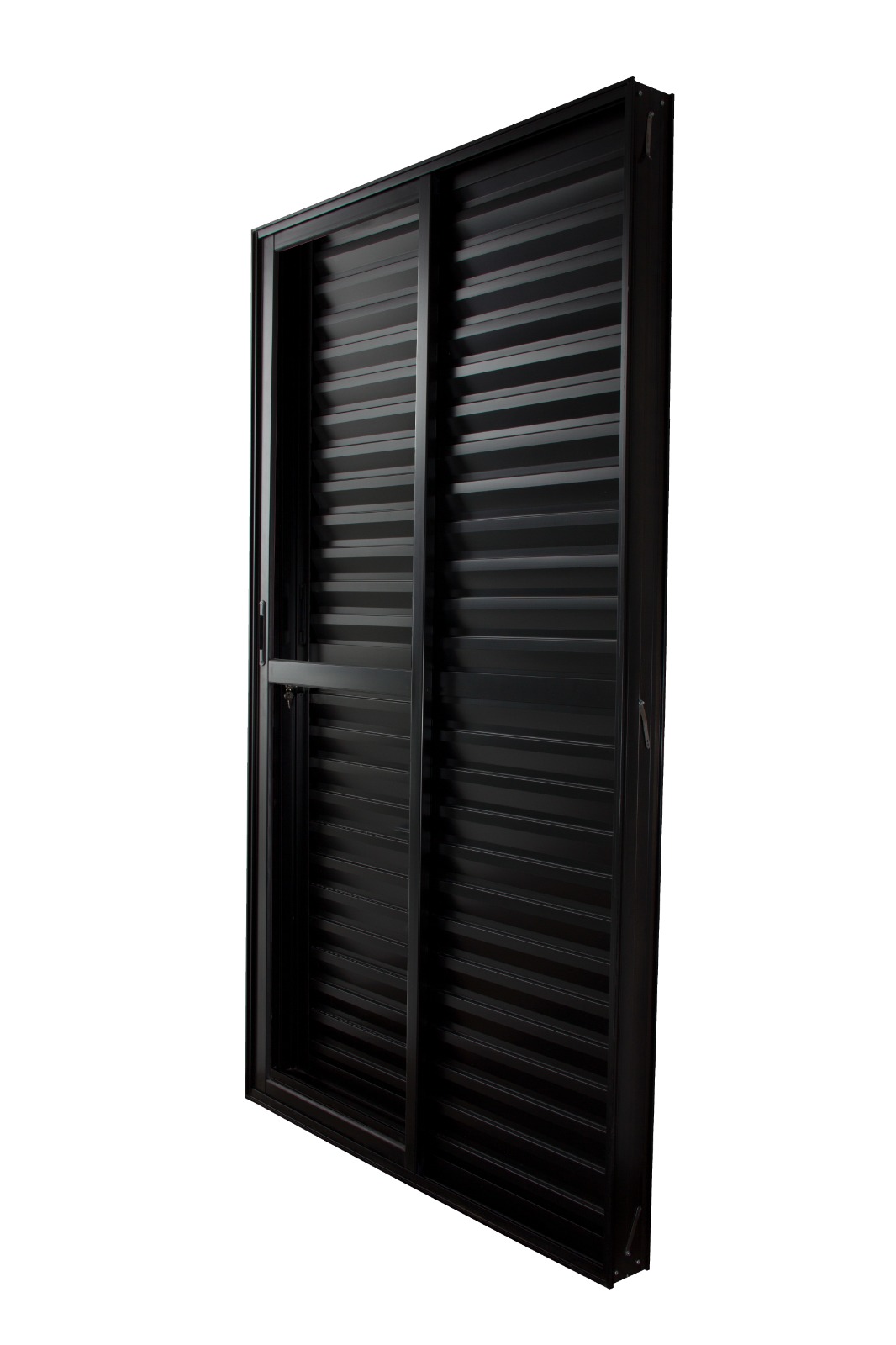 Porta Balcão Veneziana 3 Folhas Preta