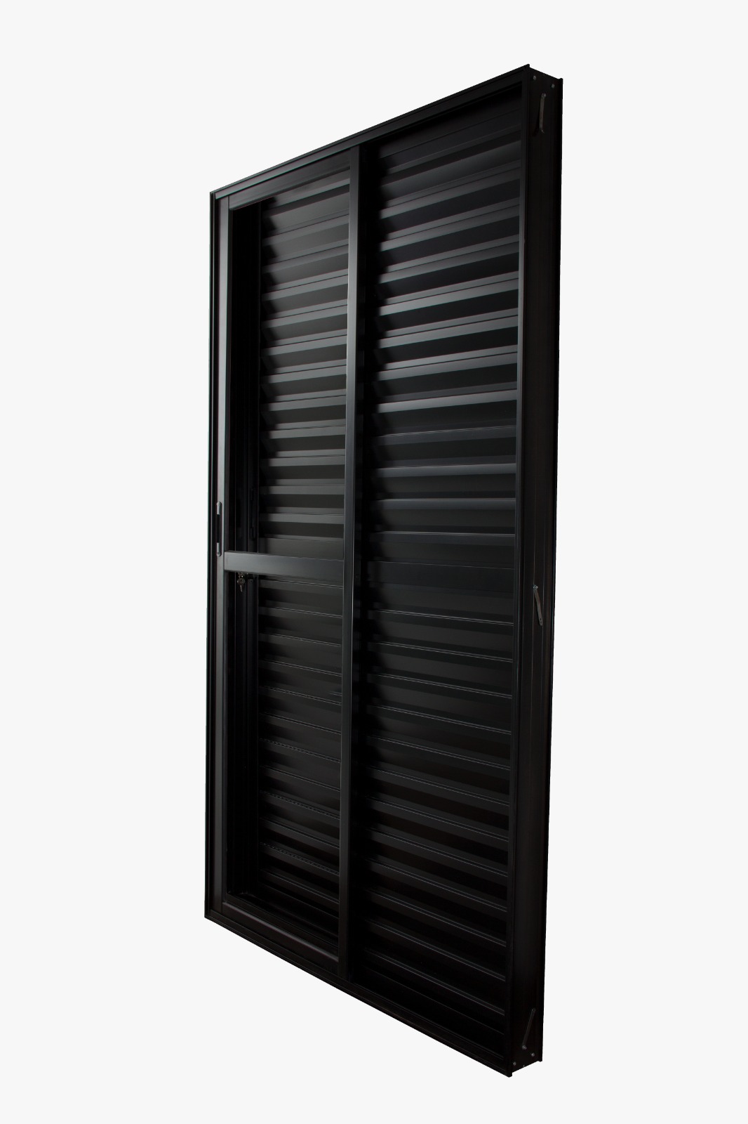 Porta Balcão Veneziana 3 Folhas Preta