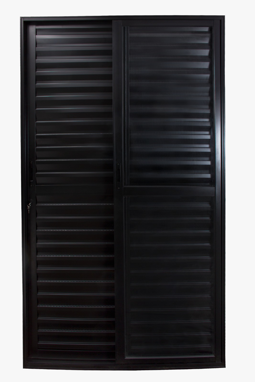 Porta Balcão Veneziana 3 Folhas Preta