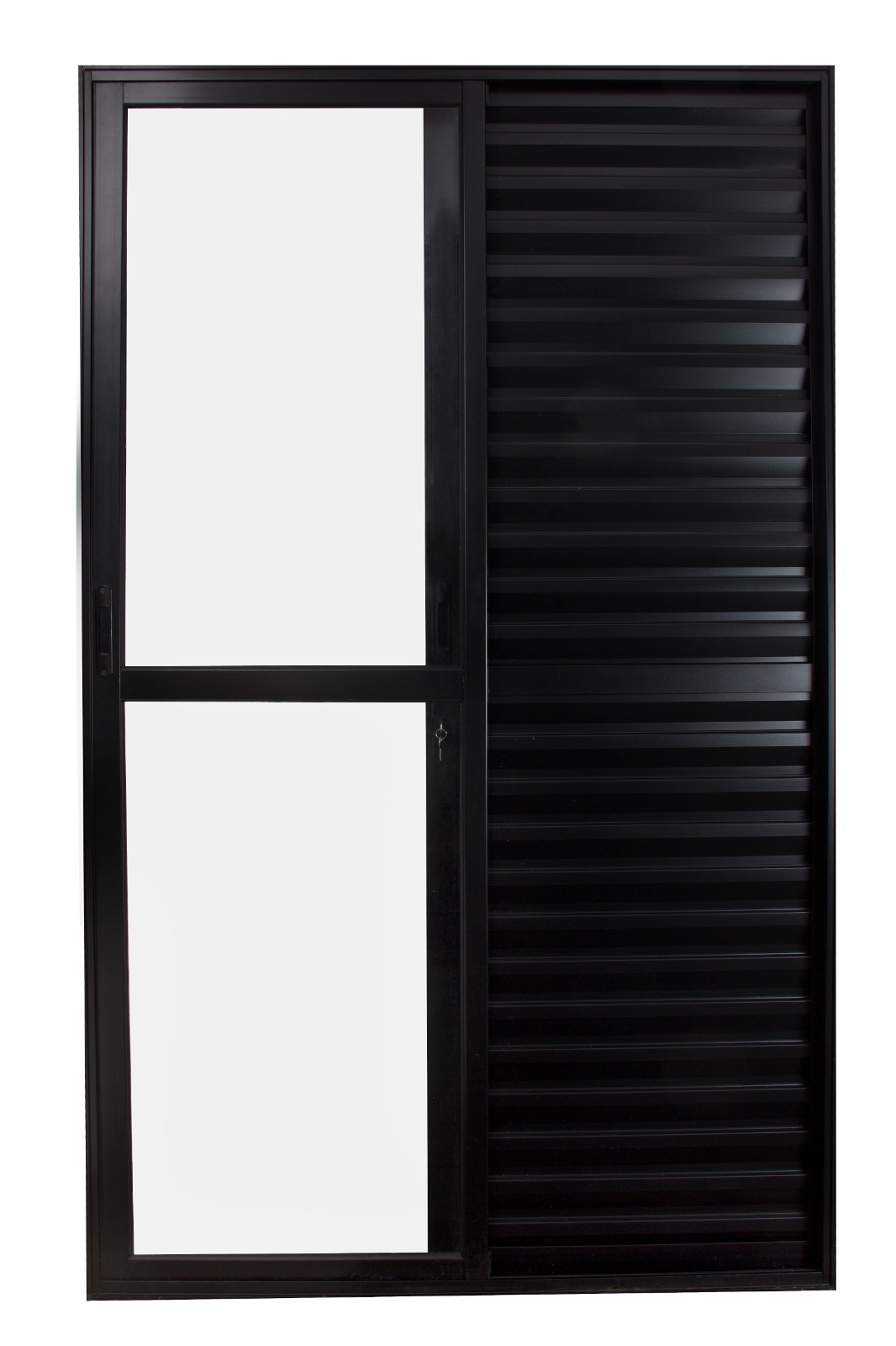 Porta Balcão Veneziana 3 Folhas Preta