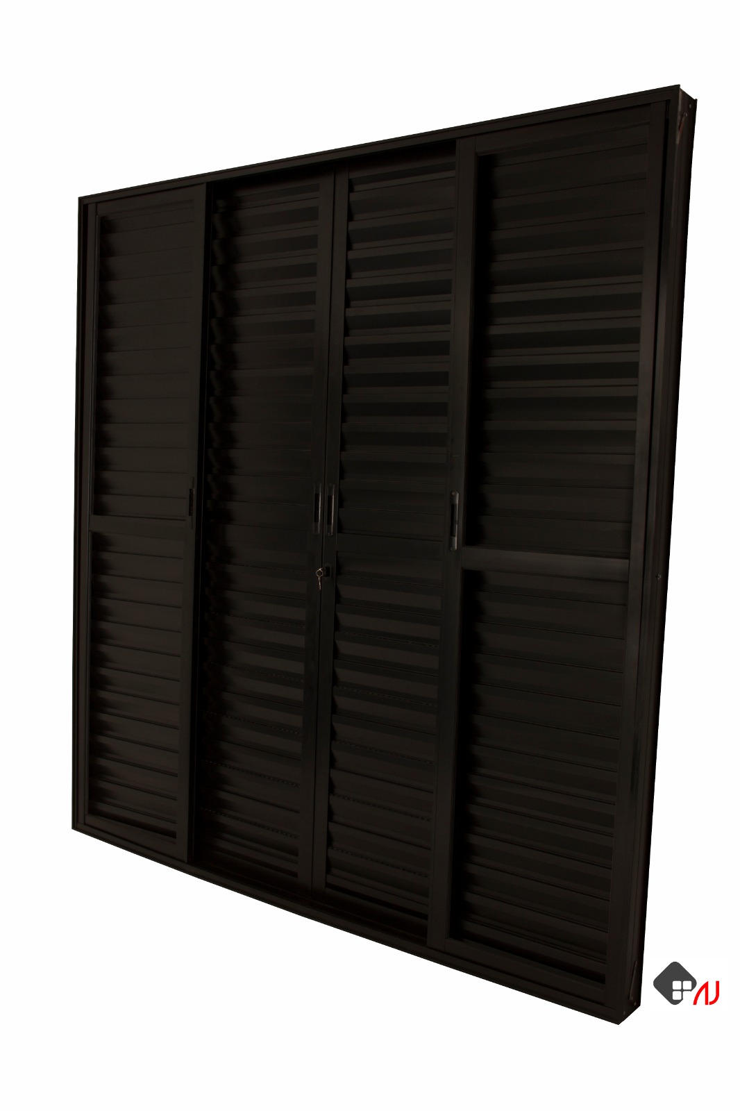 Porta Balcão Veneziana 6 Folhas Preta