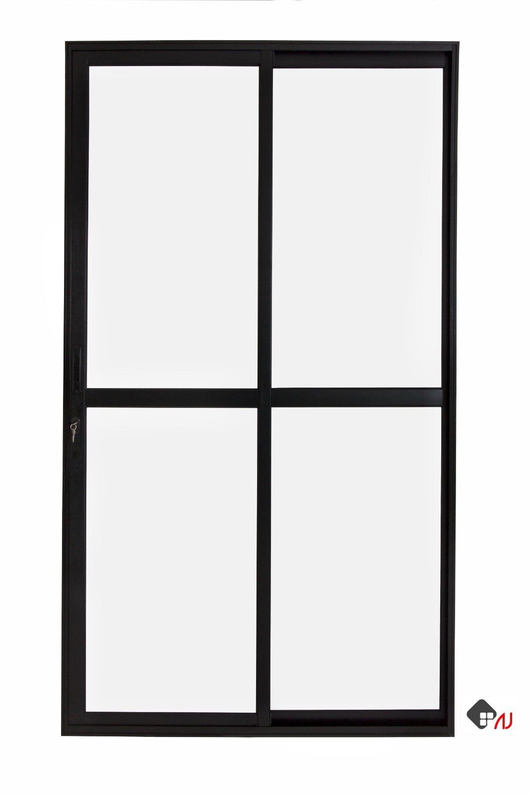 Porta Sacada de Vidro 2 Folhas Preta